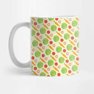 Kitchen Pattern Neck Gaiter Vegetables Carrots Lettuce Tomato Peppers Gator Mug